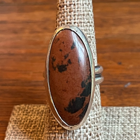 Handcrafted artesian mahogany obsidian large stone set in heavy sterling silver! - Picture 2 of 9